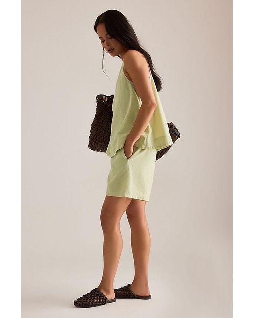 SELECTED Green Luisa Linen-Blend Top