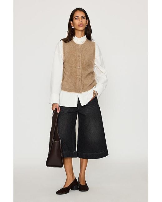 By Anthropologie Natural Brushed Cashmere Sweater Vest