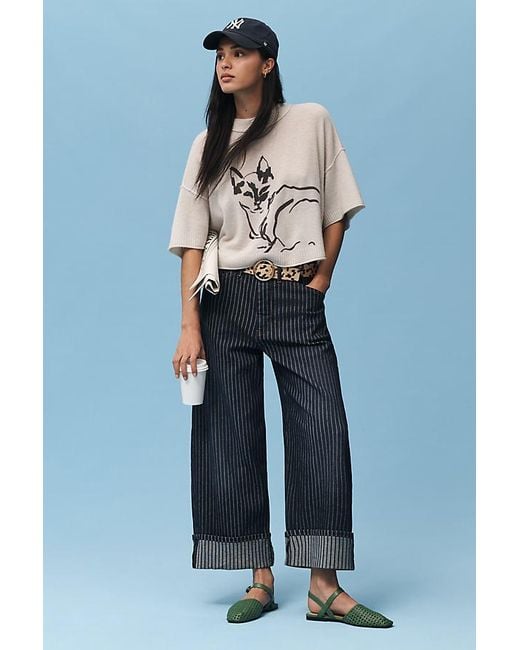 Pilcro Blue High-Rise Carpenter Barrel Jeans