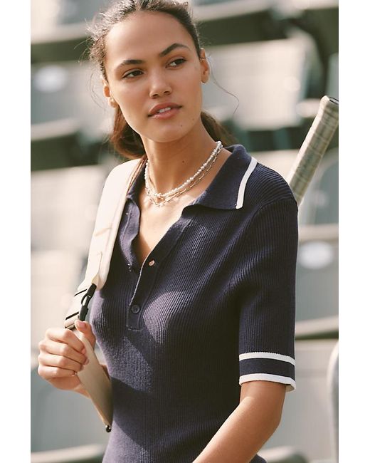 The Upside Gray Knit Polo Mini Dress
