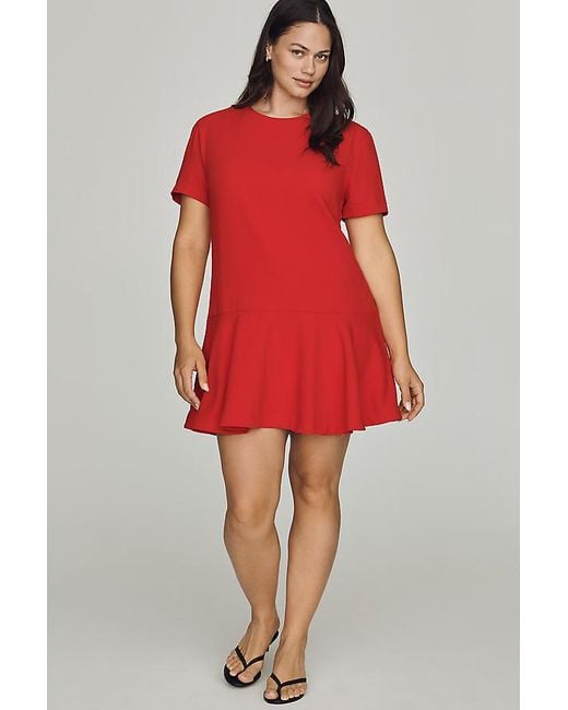 Maeve Blue Drop-Waist Mini Swing Dress