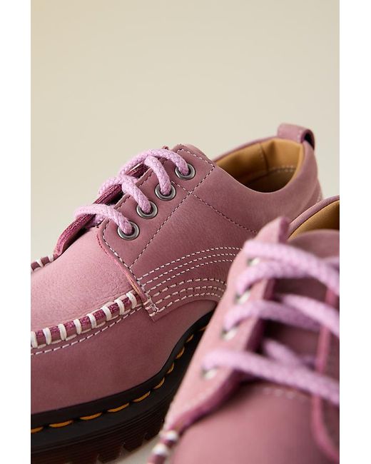 Dr. Martens Pink Lowell Nubuck Moc Toe Shoes