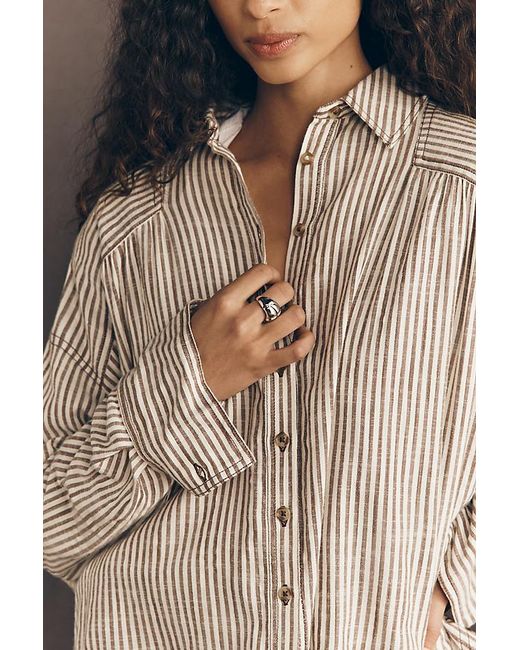 Pilcro Brown Batwing Buttondown Shirt