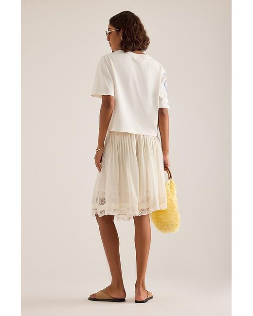 By Anthropologie Natural Amalfi Graphic Boxy T-Shirt