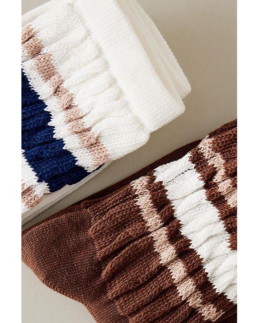 Anthropologie Brown Stripe Slouch Socks