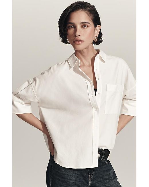 Maeve Natural The Mabel Boxy Oxford Shirt By