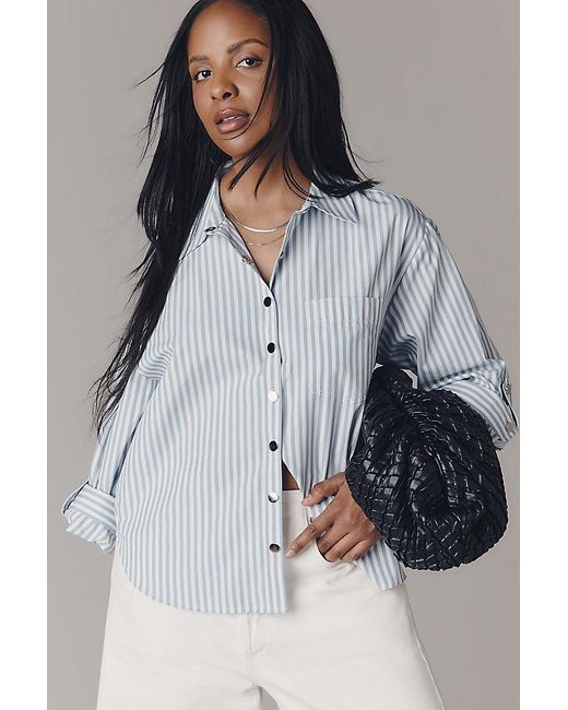 Maeve Blue The Shrunken Bennet Buttondown Shirt By