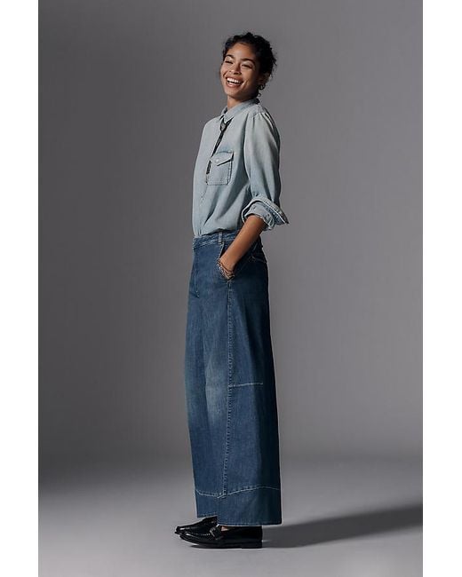 Pilcro Gray Full Curve High-Rise Barrel Jeans