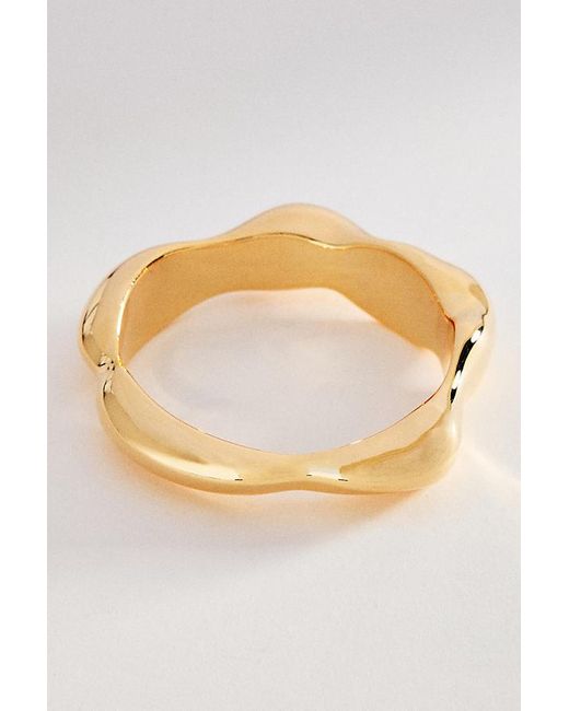 By Anthropologie Metallic Scalloped Hinge Bangle Bracelet