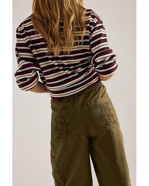 Damson Madder Natural Felix Twill Barrel Cargo Pants