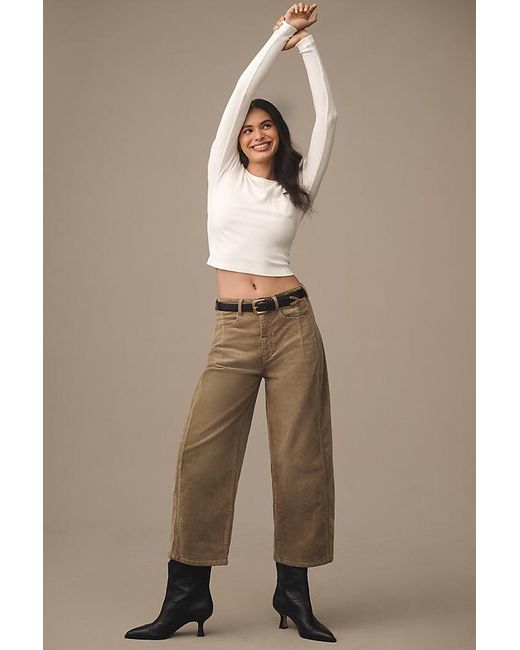 Pilcro Natural The Kenna Mid-Rise Heritage Barrel Jeans By