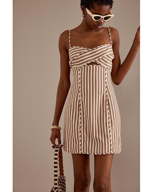 Significant Other Brown Sleeveless Sweetheart Mini Dress