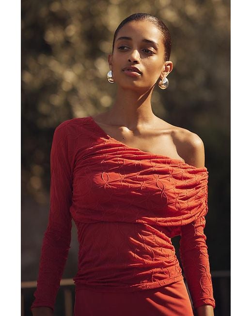 SOVERE Black Venus Long-Sleeve Ruched Maxi Dress