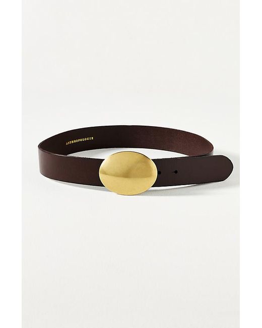 By Anthropologie Black Oval Plaque Belt