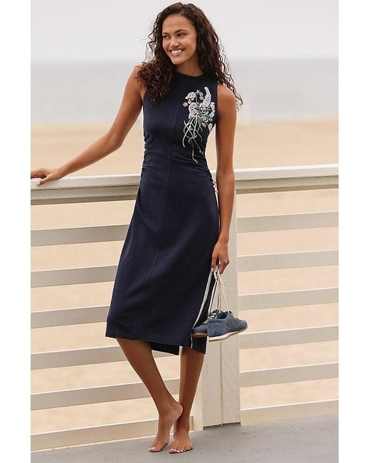 Daily Practice Black Sports Start Sleeveless Midi Dress