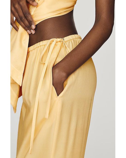 By Anthropologie Natural Silky Wide-Leg Trousers
