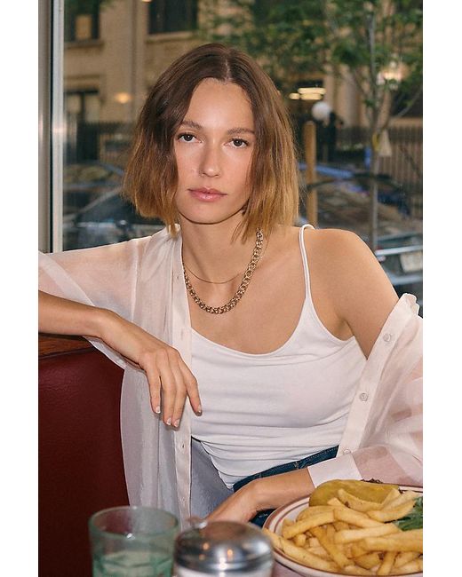By Anthropologie White Surrey '90S Strappy Scoop Tank Top