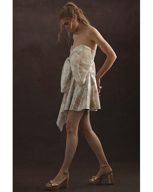 Bardot Brown Brydie Bow Sequin Mini Dress