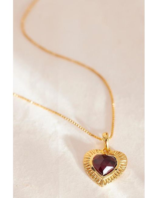 Rachel Jackson Black Electric Love Garnet Heart Necklace