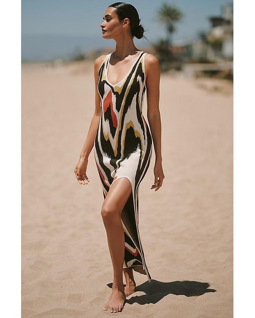 Celandine Black Sleeveless Knitted Midi Dress