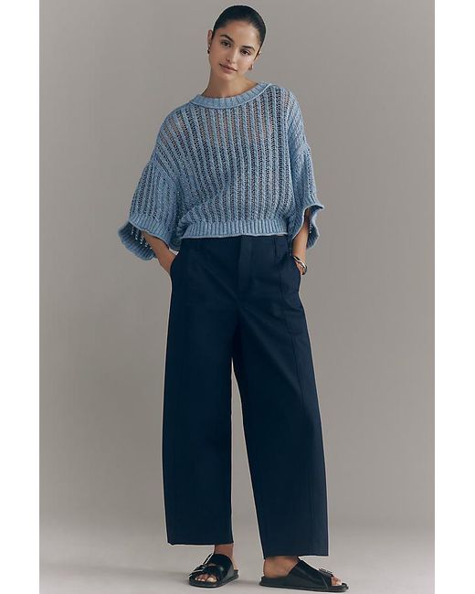 By Anthropologie Blue Goldie Corded Mesh Crew-Neck Jumper