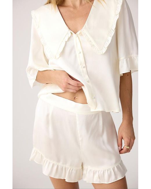 It's 9pm White Luna Silk Short Pyjama Set