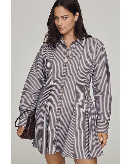 Maeve Multicolor Godet Mini Shirt Dress