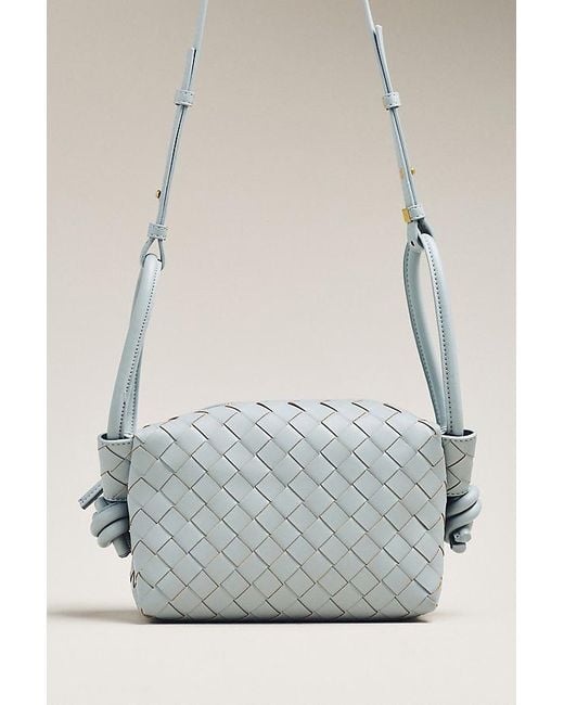 By Anthropologie Brown Loop-Strap Woven Crossbody Bag