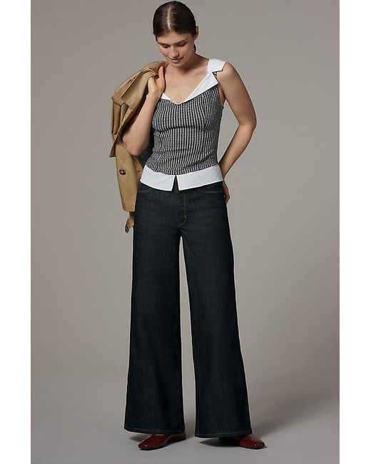 Pilcro Blue The Robbie High-Rise Flared Fray Jeans By