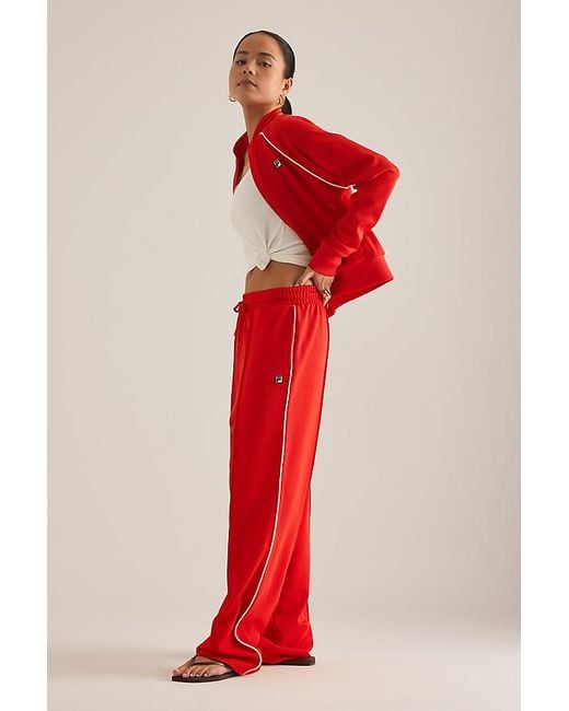 Fila Red Marina Wide-Leg Track Pants