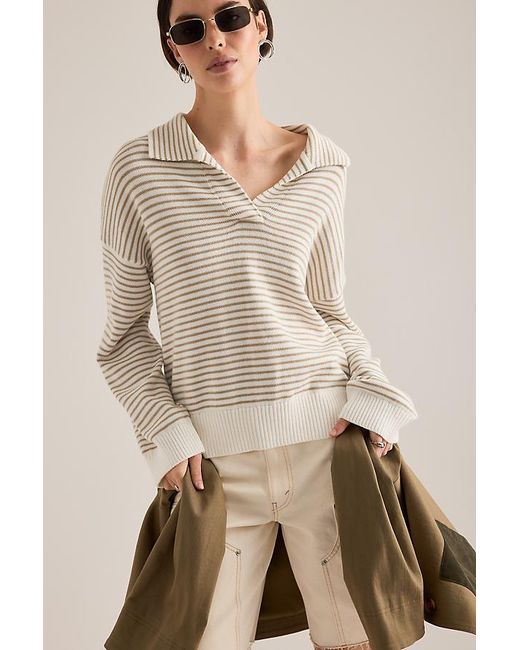 Barbour Natural Aylesby Stripe Collared Jumper