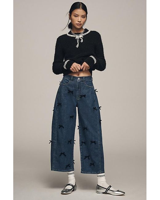 Pilcro Blue The Kenna High-Rise Heritage Tapered Barrel Jeans By Bow Edition