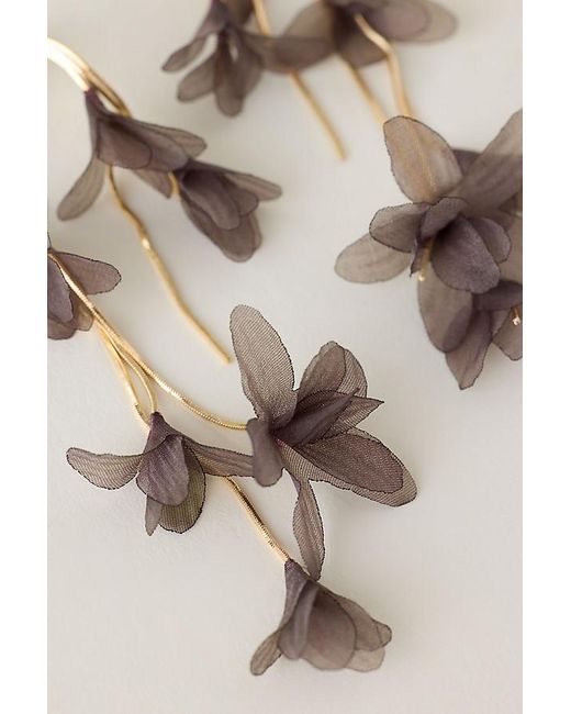 By Anthropologie Natural Flutter Flower Drop Earrings