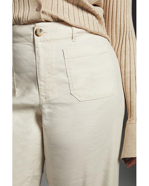 Maeve Gray The Colette Cropped Wide-Leg Trousers By Linen Edition