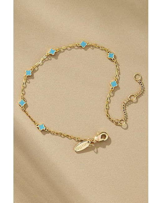 By Anthropologie Natural Clover Chain Wrap Bracelet