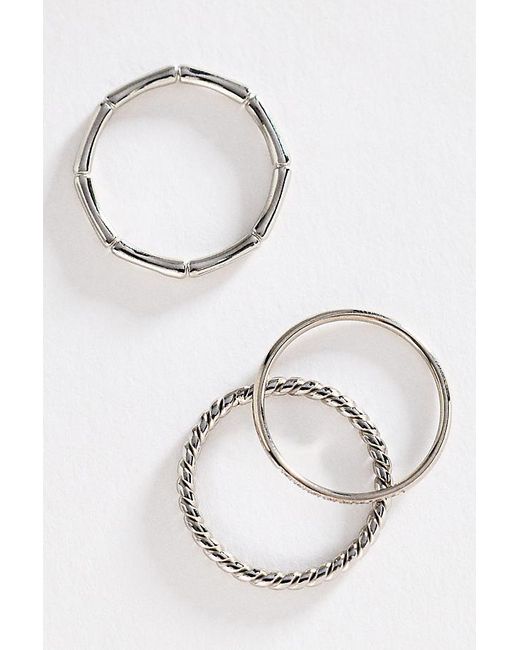 By Anthropologie White Water-Resistant Rings, Set Of 3