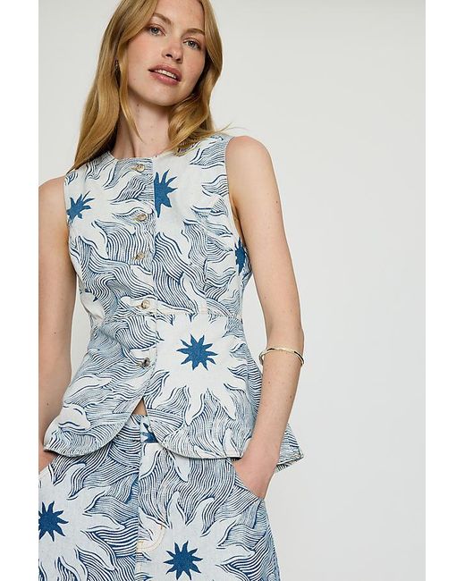Never Fully Dressed Blue Soleil Denim Waistcoat