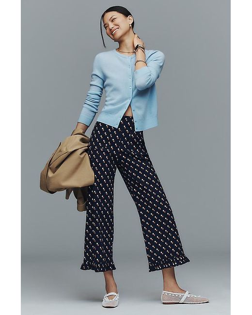 Maeve Multicolor The Colette Cropped High-Rise Wide-Leg Trousers By Magic Fabric Edition