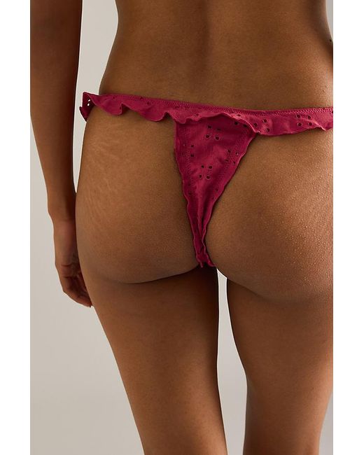 Wild Lovers Red Ruffle Thongs, 3 Pack