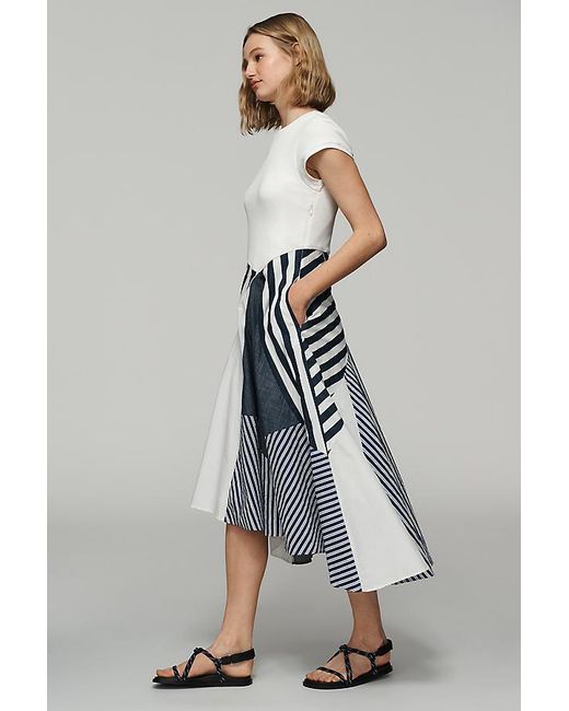 Maeve Multicolor Twofer Patchwork Midi Dress