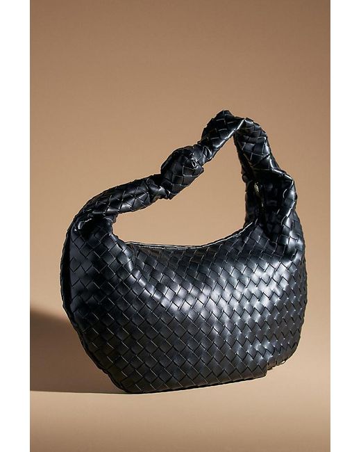 Melie Bianco Green The Brigitte Woven Faux-Leather Satchel Bag By Oversized Edition
