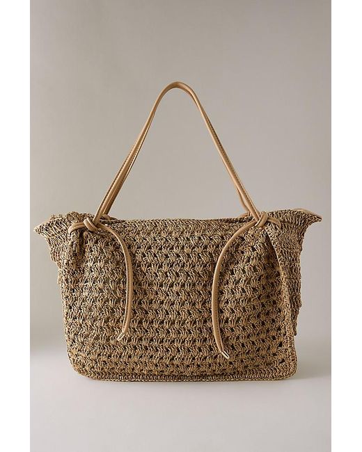Dolce Vita Brown Ravello Raffia Shoulder Bag