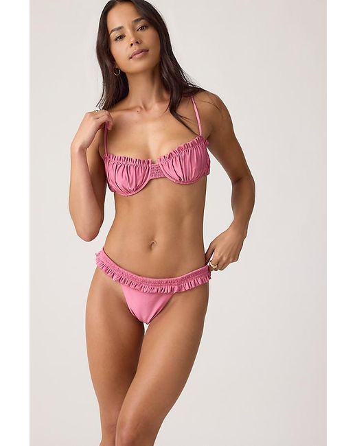 Faithfull The Brand Orange Alma Frill Bikini Bottoms