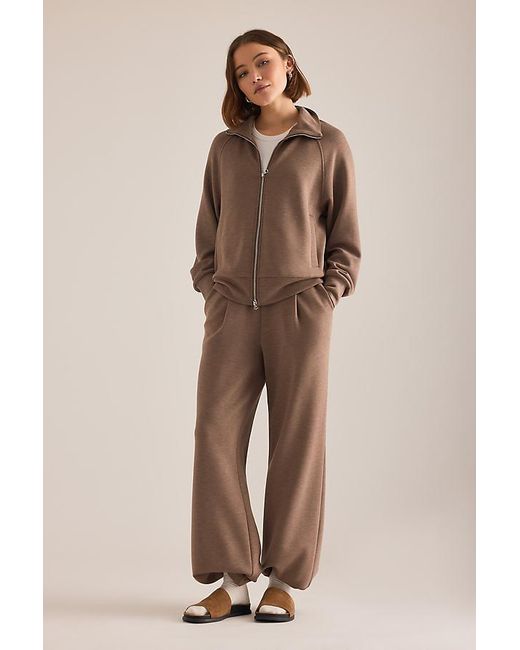Varley Brown Tyde Zip Sweatshirt