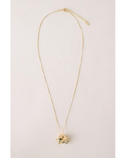By Anthropologie Natural Mottled Pendant Necklace
