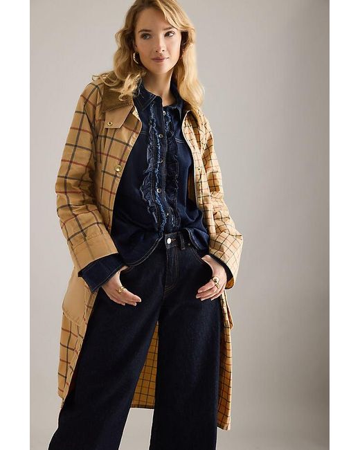 Barbour Natural Hollington Check Car Coat