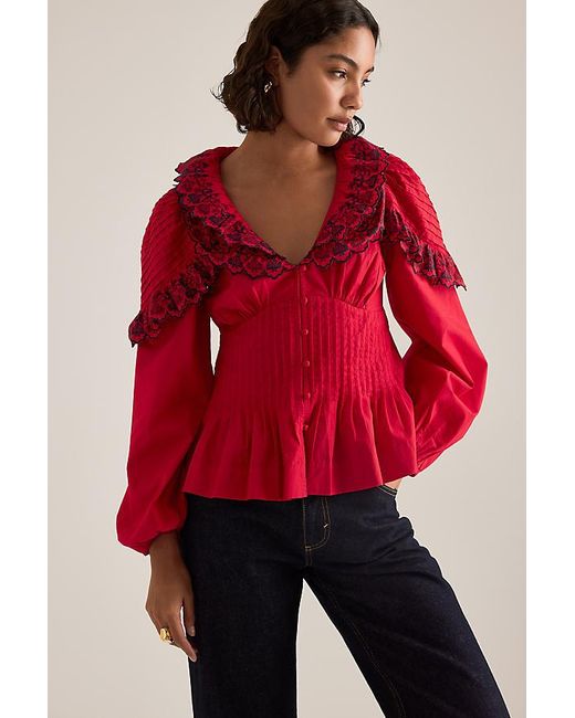 Damson Madder Red Caroline Long Sleeve Blouse