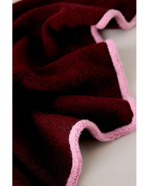 By Anthropologie Brown Small Tipped Knit Triangle Scarf