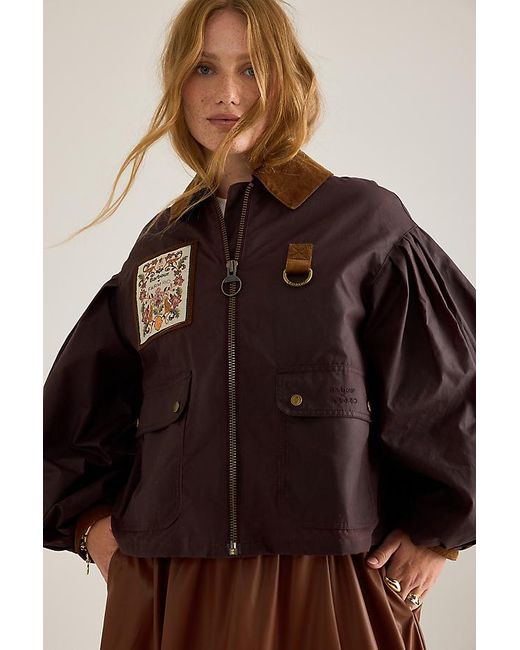 BARBOUR X FARM RIO Brown Thais Wax Jacket