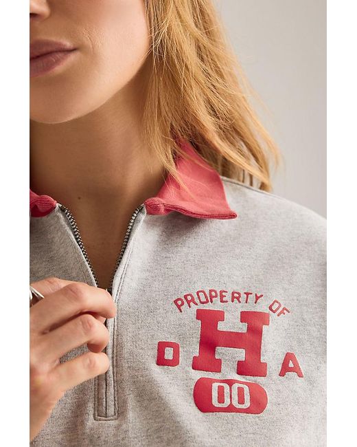 Champion Gray Half-Zip Polo Top